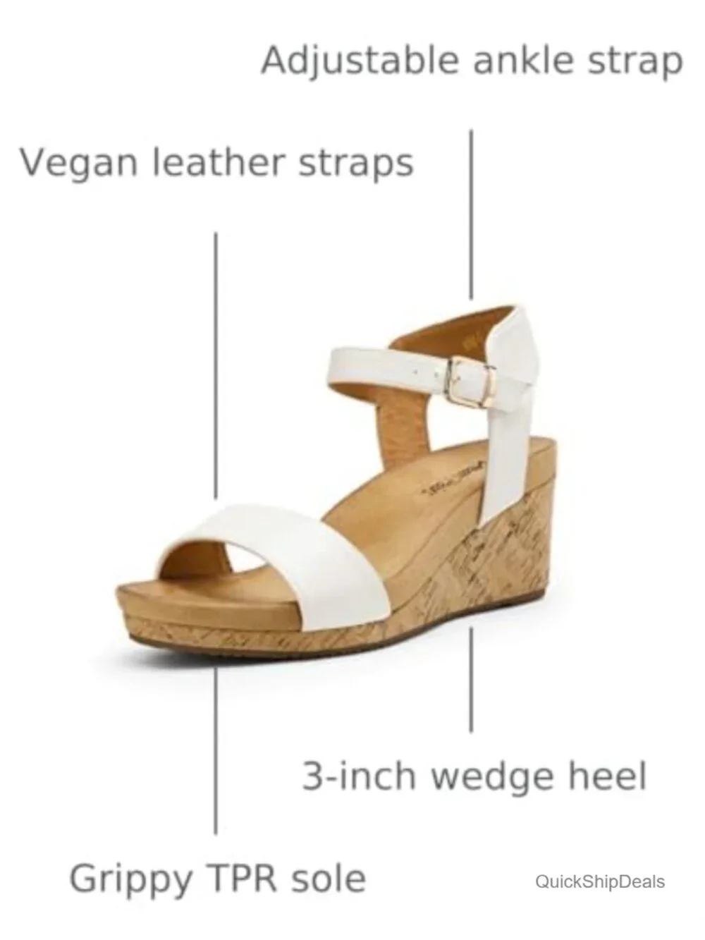 Open Toe Buckle Ankle Strap Platform Wedge Sandals Dressy Shoes